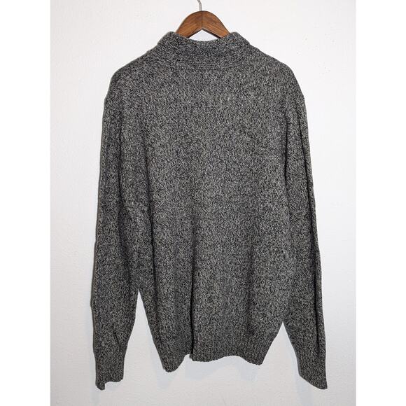 Eddie Bauer Men's Long-Sleeved Pullover Sweater Size XL Black White Wool Blend - Picture 5 of 5